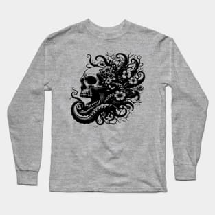 skull out of kraken design Long Sleeve T-Shirt